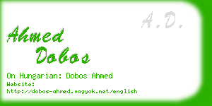 ahmed dobos business card